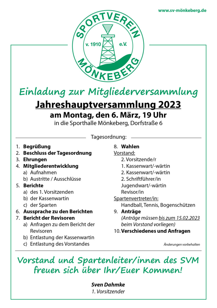Jahreshauptversammlung 2023