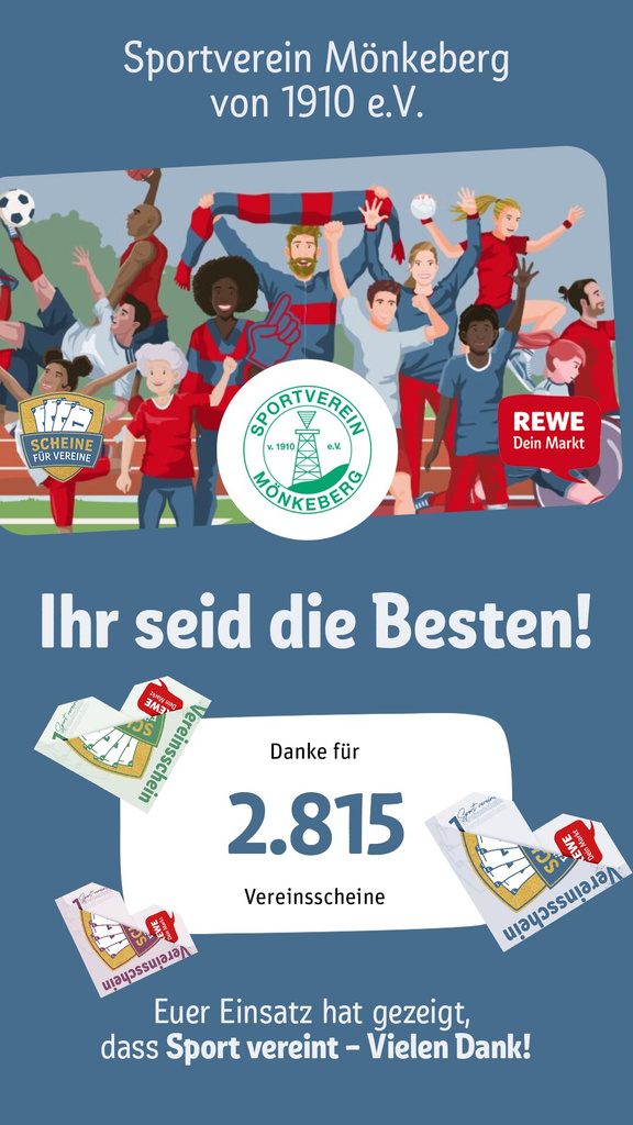 Dankeschön für 2815 Vereinsscheine!